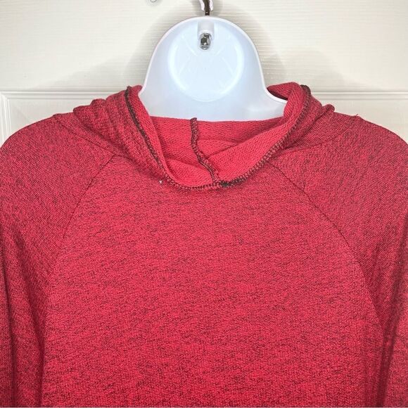 Bass Marled Drawstring Cowlneck Knit Dress Red Black M - Picture 9 of 11